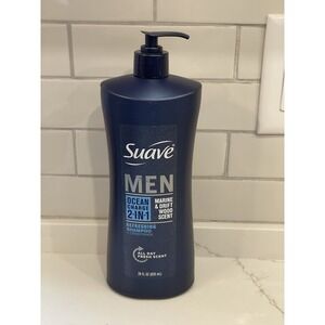 Suave Men 2-in-1 Ocean‎ Charge Shampoo & Conditioner Marine & Driftwood 28 oz